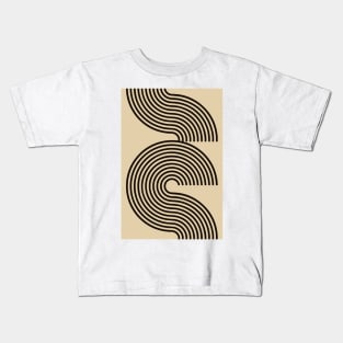 neutral lines pattern 70s style mid century modern abstract Kids T-Shirt